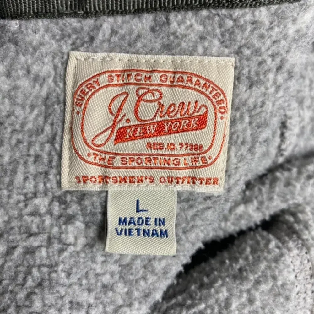 J. Crew Classic Fit Full Zip Fleece Sweater Jacket size Large